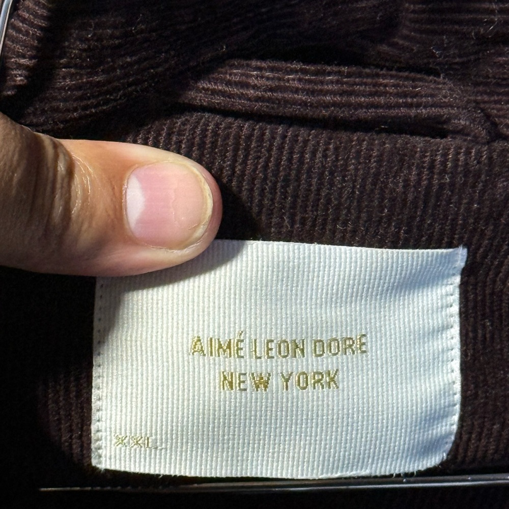 Aime Leon Dore Corduroy Team Jacket Chocolate Brown Mens Size 2XL - Picture 3 of 7